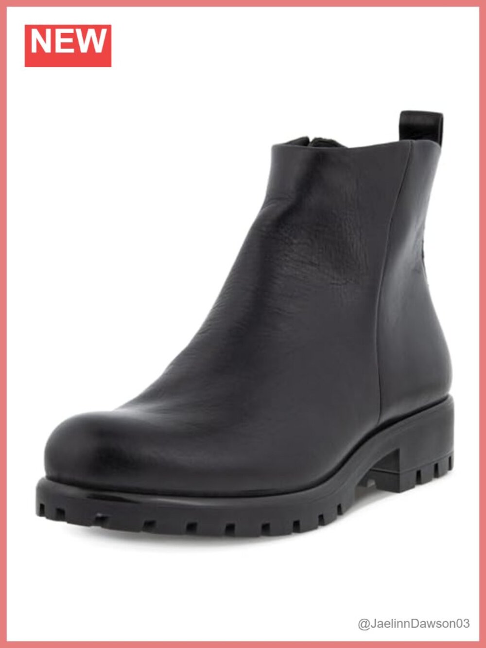 Women's Ankle Boots Lug Sole Full-Grain Leather Waterproof Pull-On